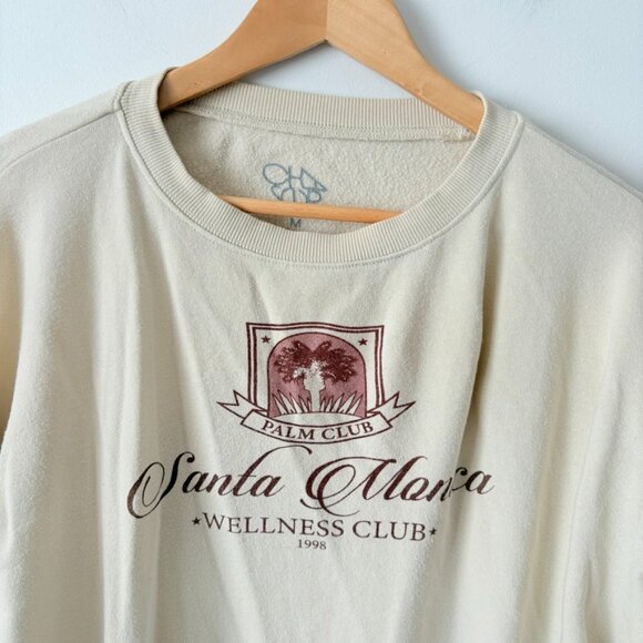Chaser Santa Monica Club Pullover Sweater Oatmeal Cream Size Medium - Picture 4 of 6